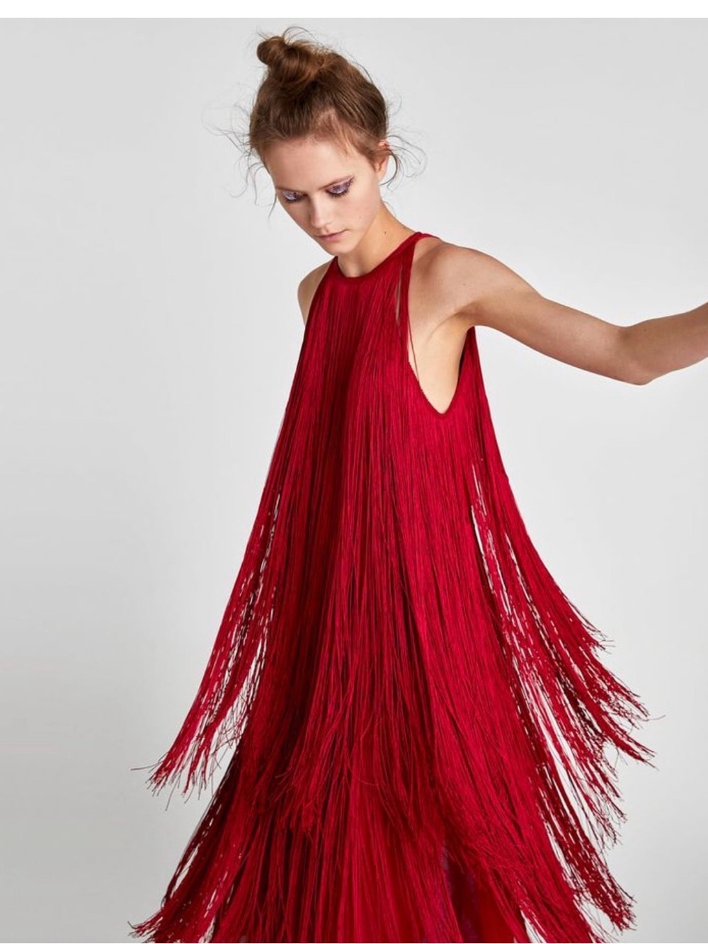 Zara Studio Fringe Midi Dress